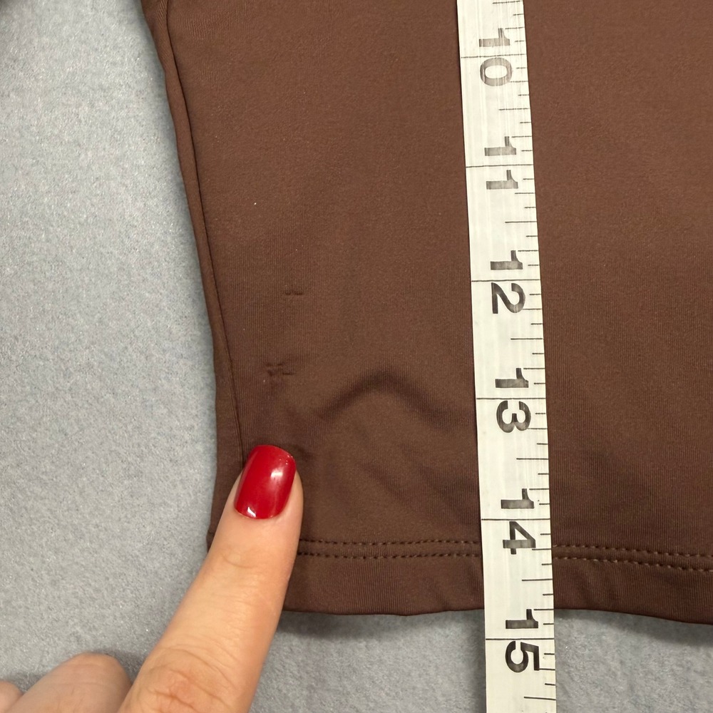 Tik Tok top pick, Qinsen Women Brown Long Sleeve Square Neck Cropped Top - Picture 6 of 8
